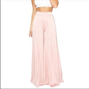 Naked Wardrobe Satin Wide Leg Pant